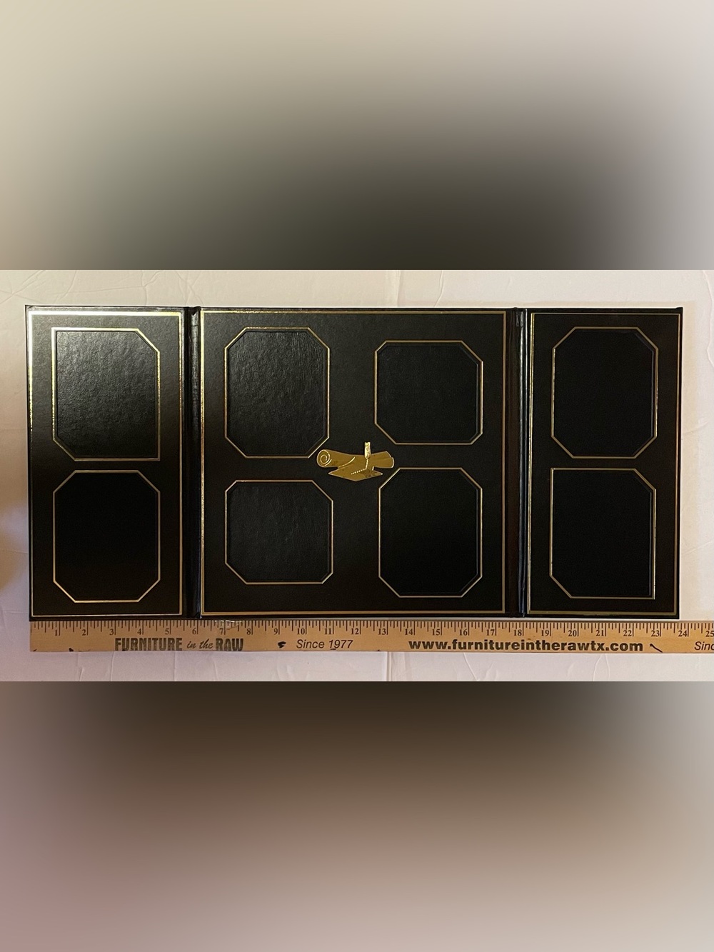 Top Flight Graduate Black Tri-Fold T-608-084 Photo Display Folio W-45 - Vintage